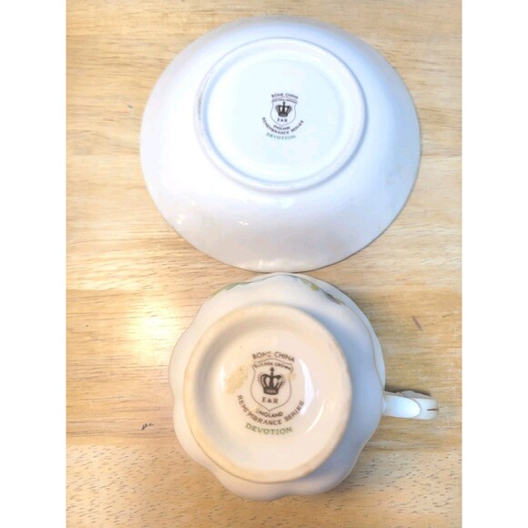 Vintage Golden Crown E&R  Teacup &Saucer Remembrance Series "Devotion" - Picture 4 of 10